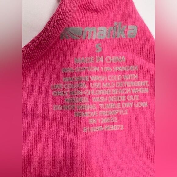 Marika Pink Support Shape Sport Bra Top Training Tankini Tank Size S - Picture 6 of 11
